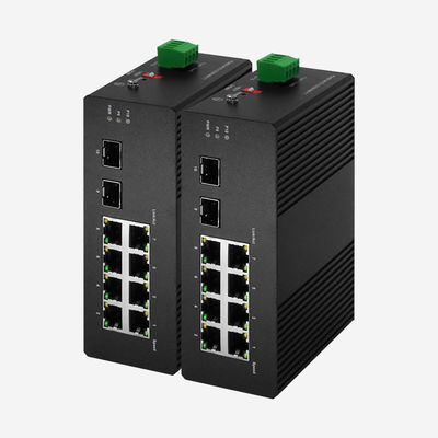 8 θύρες Gigabit RJ45 PoE και 2 πηγές ηλεκτρικής ενέργειας SFP DC και -40 °C ~ 85 °C Βιομηχανικός έξυπνος διακόπτης για εφαρμογή