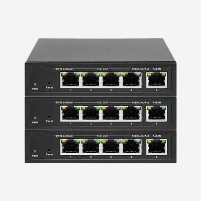 Τραμβούλες λιμένων, 5 × 10/100/1000Mbps RJ45 Ports Unmanaged PoE Switch με ισχύ εξόδου PoE 60W